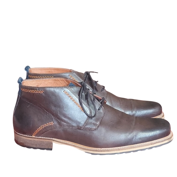 Travelin Brown Leather Chukka Boots with Contrast Stitching Lace Up - Picture 1 of 15